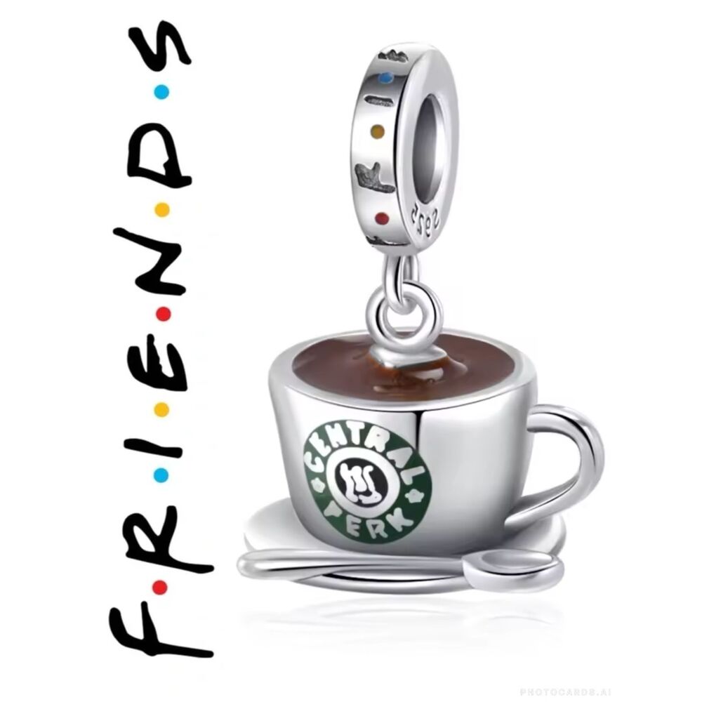 NWOT Friends TV Series Central Perk Coffee Pandora FIT Silver Charm